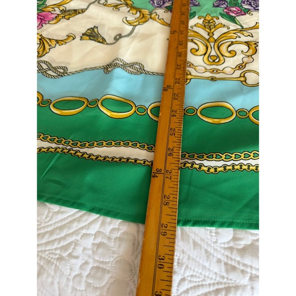 Belle by Kim Gravel Green Floral Scarf Print Kaftan Poncho Top 4X A636809 - Picture 3 of 11